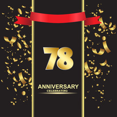 78 Year Anniversary Vector Template Design Illustration