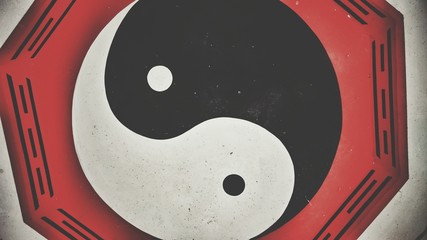 High Angle View Of Yin Yang Symbol