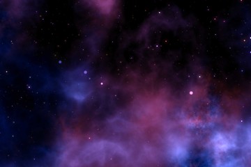 Fototapeta na wymiar Background with multiple colored space nebula design