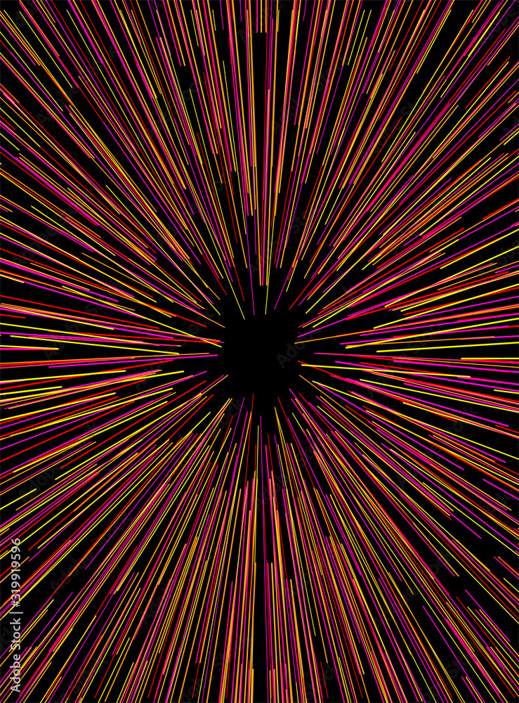 Wall mural design of colorful lines speed