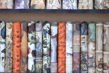 Extreme Close Up Of Books In Row