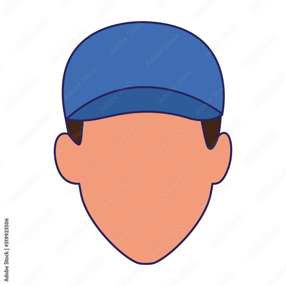 Canvas Prints avatar man with cap icon, flat design