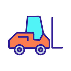 The forklift icon vector. A thin line sign. Isolated contour symbol illustration