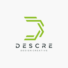 Abstract Letter D logo design With overlapping lines symbol. Modern logo with Building For Construction Company . Vector design template elements for your application or corporate identity.- vector