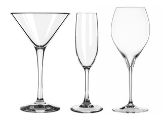 Black and white glass on white background.