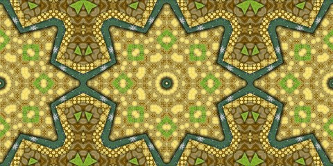 seamless pattern with green flower