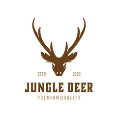 Illustration graphic of Buck Stag Deer Reindeer Elk Antler Head Hunting logo design vector vintage for emblem