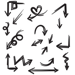 doodle arrow collection hand drawn style