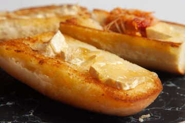 Baked Cheese Bread with shrimp. Homemade bakery.