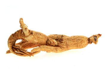 Ginseng on a white background