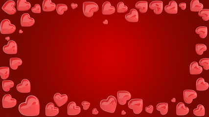 Holiday Greeting Card for Valentine's Day with balloon heart  background love valentine concept 3d render. Romantic template for wedding, women's day.