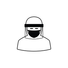 Doctor in virus protection uniform icon vector