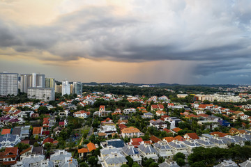 Fototapeta na wymiar June 05/2019 late afternoon at Dover Mrt station over looking to Holland Grove, Singapore