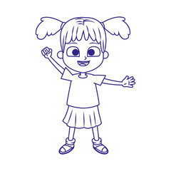 cartoon girl smiling icon, flat design