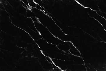 Black marble with white veins curly seamless patterns on cracked dark background