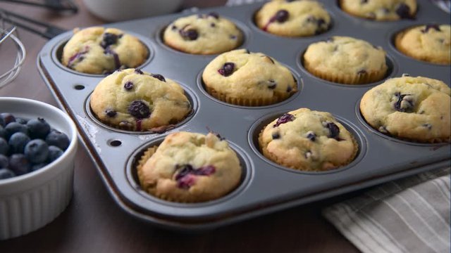 home made blueberry muffin image