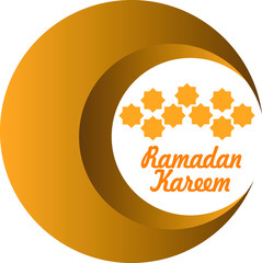Ramadan Kareem islamic design crescent moon and ornament