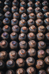 Sima Xiaoshao Brewery,（Gubei Water Town）Beijing WTown, China. Neatly arranged wine jars