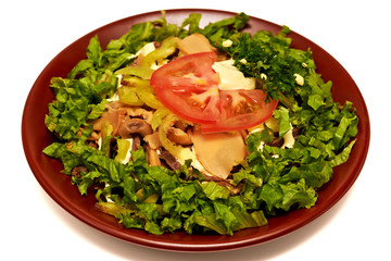 salad puff tomato mayonnaise mushroom chicken green