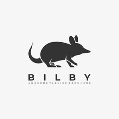 Vector Logo Illustration Mouse Silhouette Style