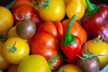 Heirloom Tomatoes and Peppers Close-up 4