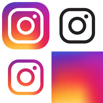 set of Instagram logo icons