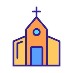 Church icon vector. A thin line sign. Isolated contour symbol illustration