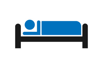 bed icon with man, hospital icon vector illustration