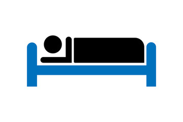 bed icon with man, hospital icon vector illustration