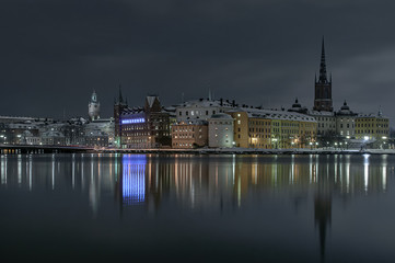 Fototapeta na wymiar Gamlastan Stockholm, Long-exposure.
