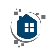web hosting house of digital home logo design vector illustrations
