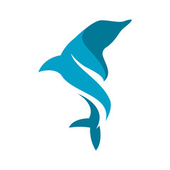 Fototapeta premium simple great jumping dolphin logo design vector illustrations