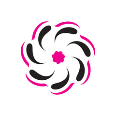 abstract colorful Round emblem flower in a circle style vector