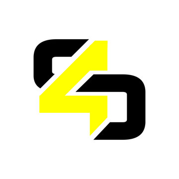 creative connected S4 logo tech graphic concept vector illustration