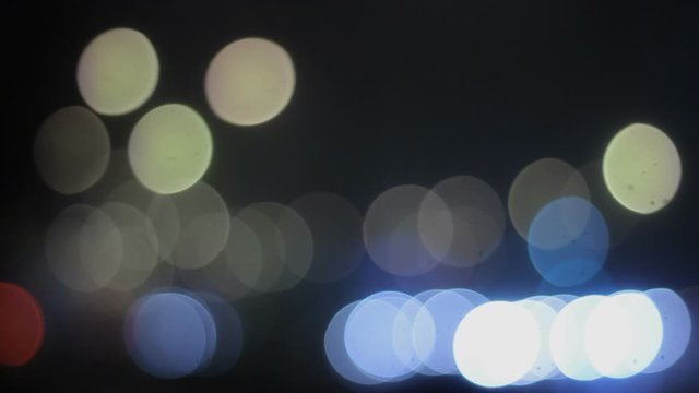 Blurred city lights at night, abstract boken  background