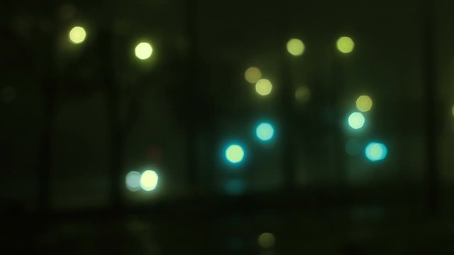 Blurred city lights at night, abstract boken  background