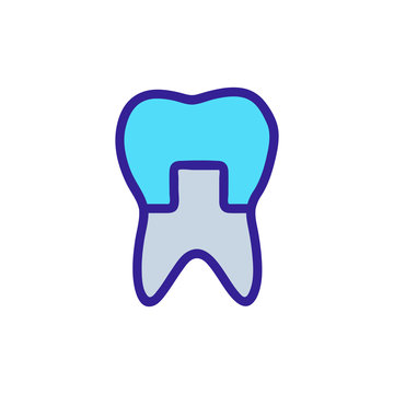 tooth restoration icon vector. A thin line sign. Isolated contour symbol illustration