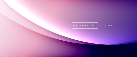 Wave liquid style lines with shadows and light on gradient background. Trendy simple fluid color gradient abstract background with dynamic straight shadow line effect