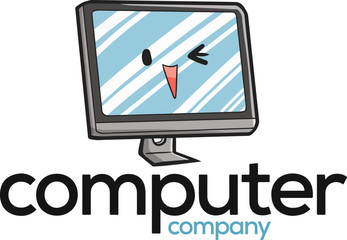 Cute and funny logo for cool computer store or company