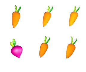 Isolated 3D illustration. Education for kids.Find another object in the illustration. 