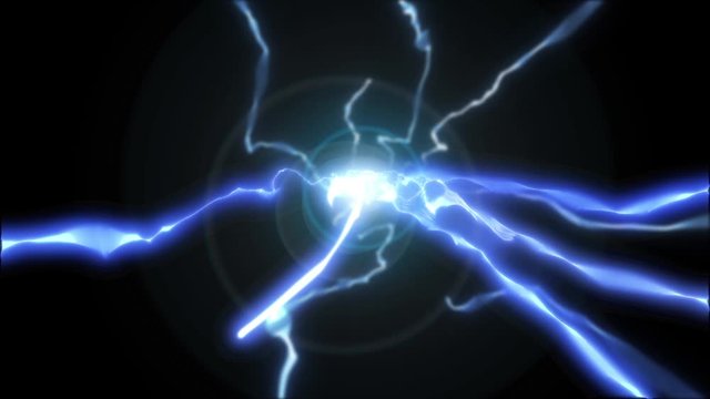 Blue Electric lightning spark loop effect animation