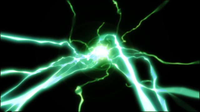 green Electric lightning spark loop effect animation