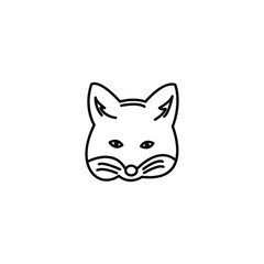 Illustration abstract wolf kids drawing line art  icon vector