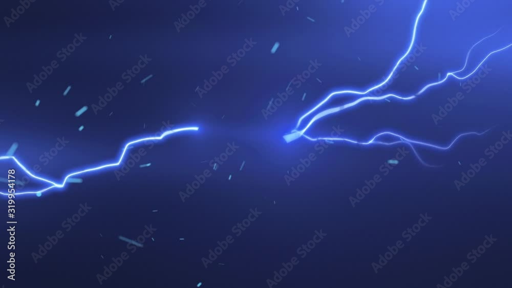 Wall mural blue electric lightning spark loop effect animation