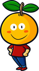 Funny and cute man with orange head smiling