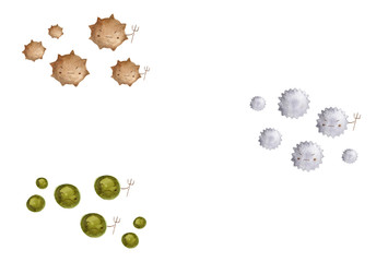 Hand drawing, water color, Virus image(3)
