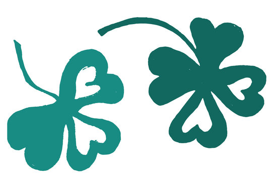 Hand drawn color vector clover
