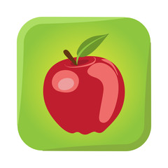 Cartoon color vector icon with apple