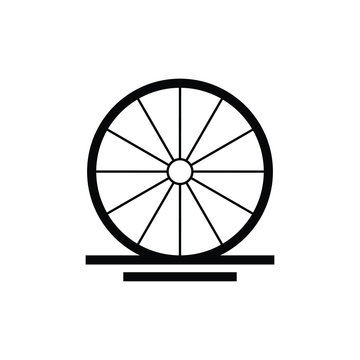 recommend clip art: Illustration abstract wooden cart old wheel  logo design 