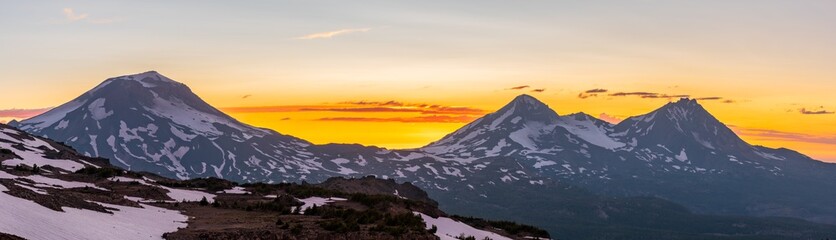 Three Sisters Mountains Panorama - Central Oregon - Bend Oregon